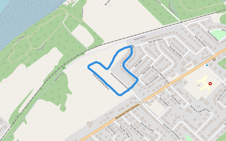 Route Verte walking route map in Rimouski