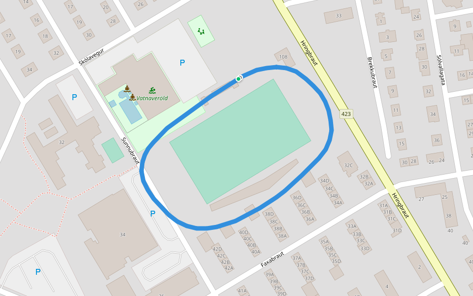 Sundmiðstöð Kevlavíkur walking route map in Grindavík