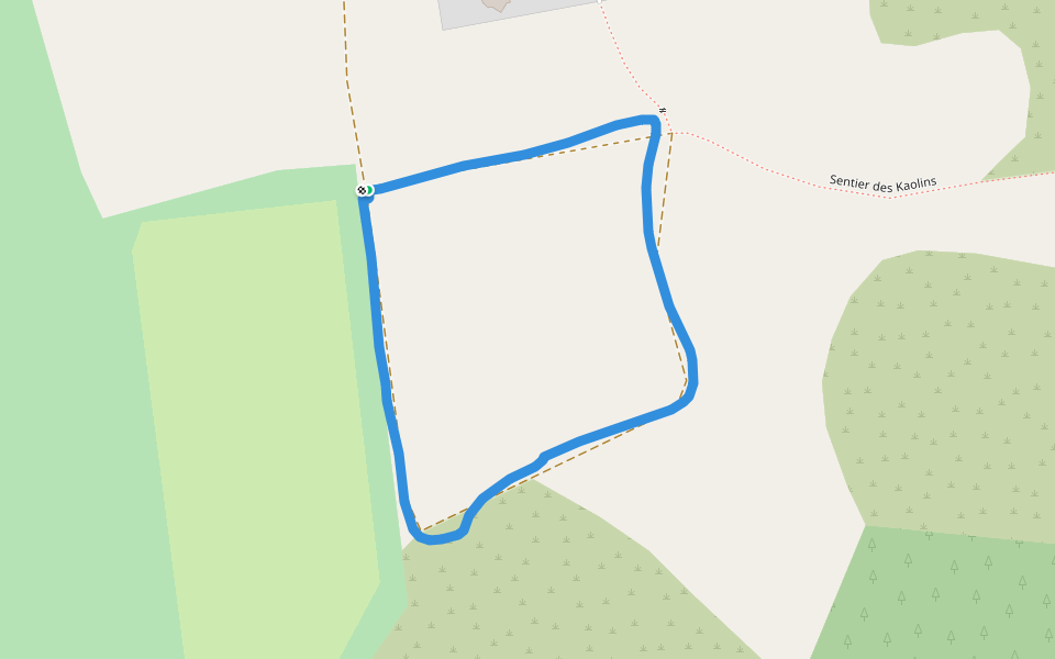 Sentier des Kaolins walking route map in Ploemeur