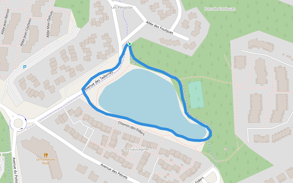 Chemin des Eiders walking route map in Les Mathes
