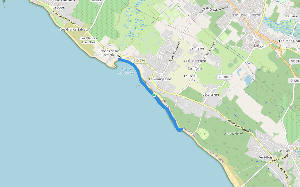 Le Château-d'Oléron walking route map in Dolus-d'Oléron