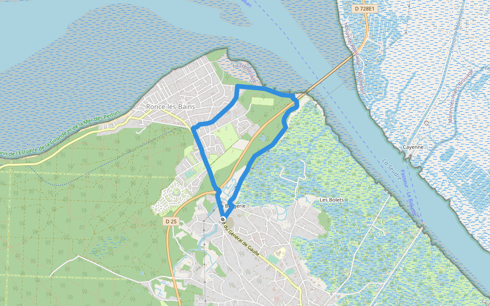 Golfo de Vizcaya - Golfe de Gascogne walking route map in La Tremblade