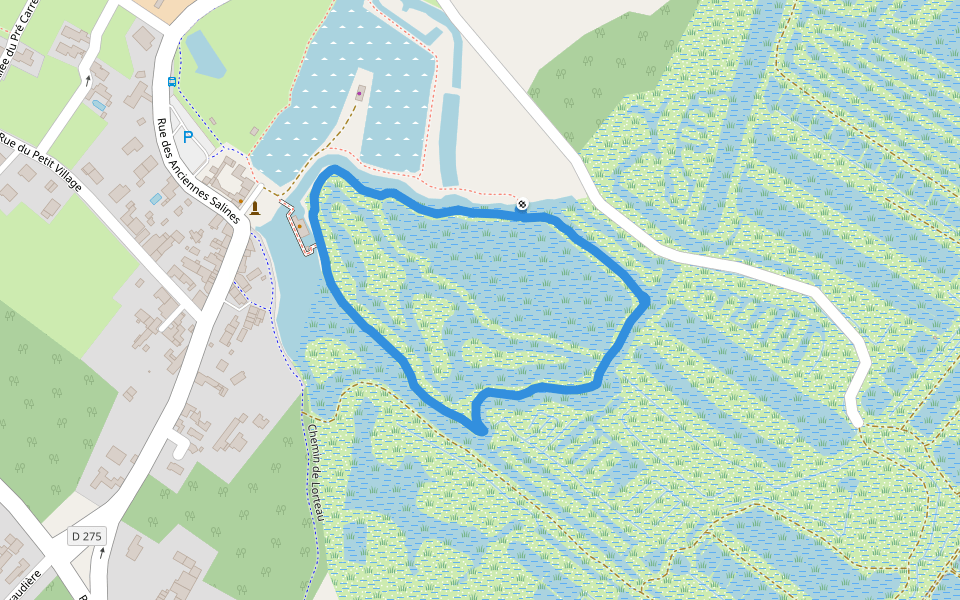 Chemin de Lorteau walking route map in Le Grand-Village-Plage