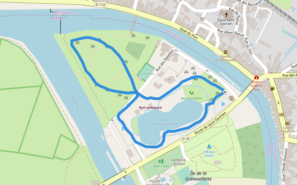 Lac de la Grenouillette walking route map in Le Mung