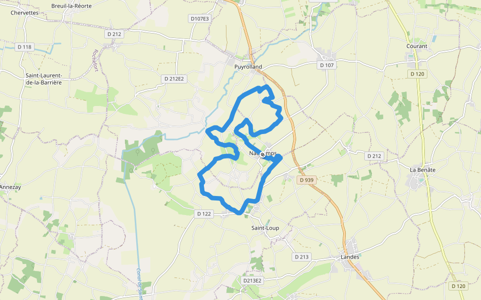 Nachamps walking route map in Nachamps