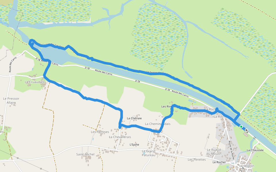Circuit du Carnet à Frossay  walking route map in Frossay
