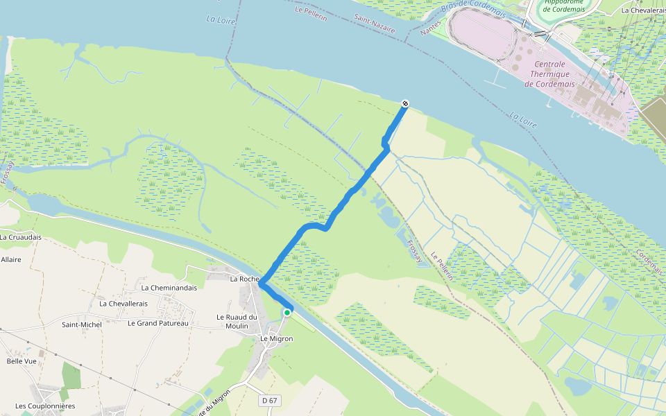 Route des Carris vers la Loire. walking route map in Frossay
