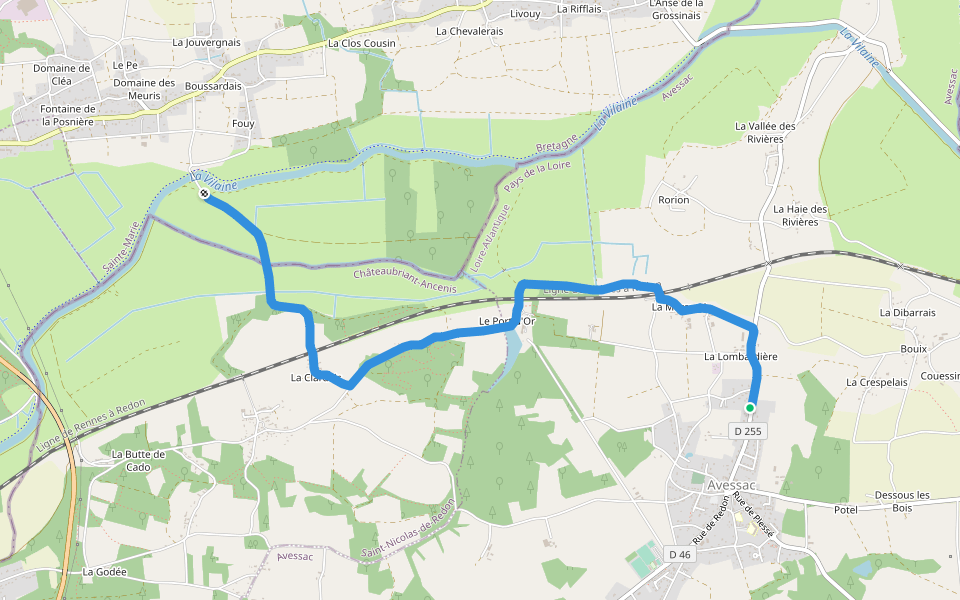 la paillote  walking route map in Avessac