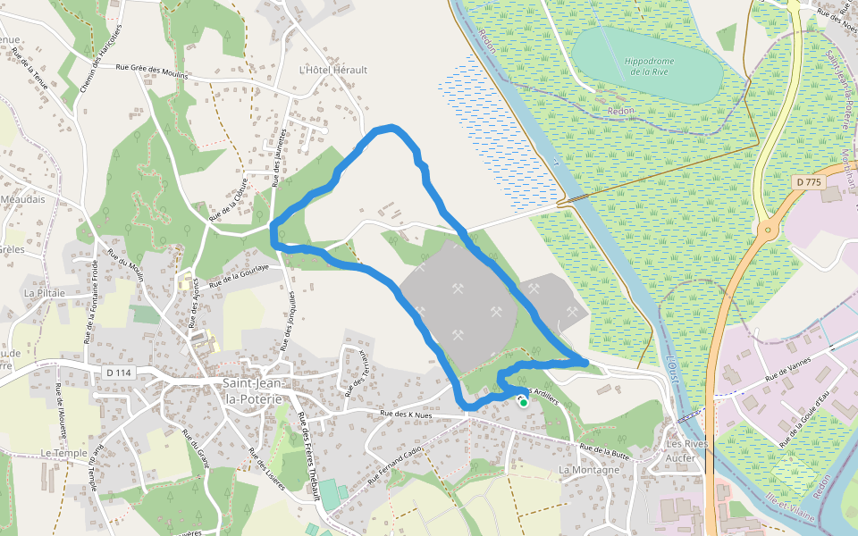 boucle de la carrière walking route map in Saint-Jean-la-Poterie