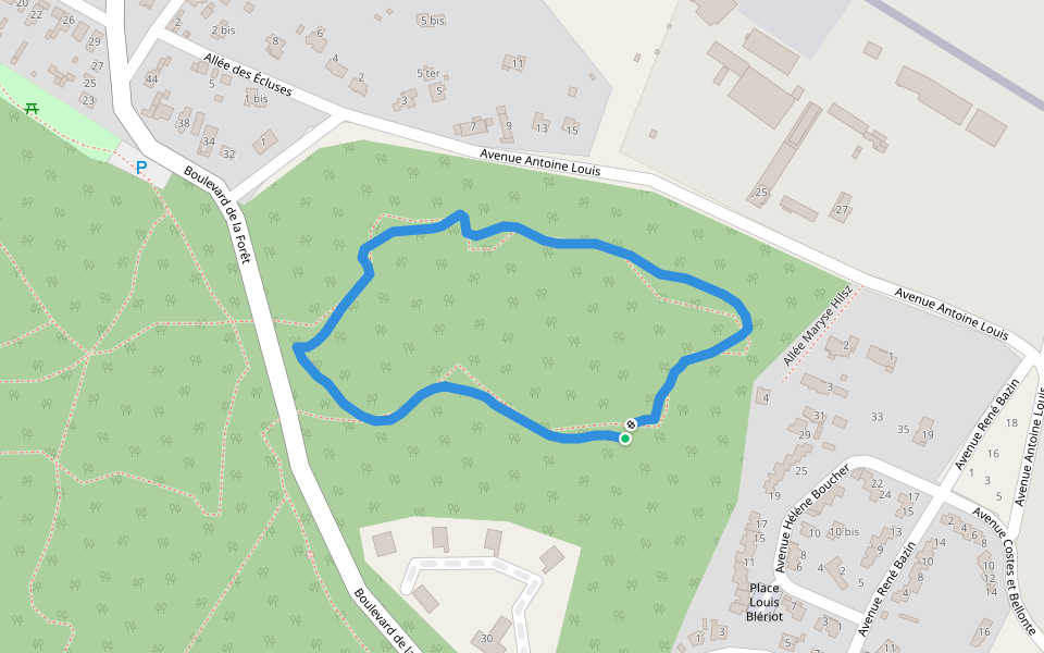 Forêt d'Escoublac walking route map in La Baule-Escoublac