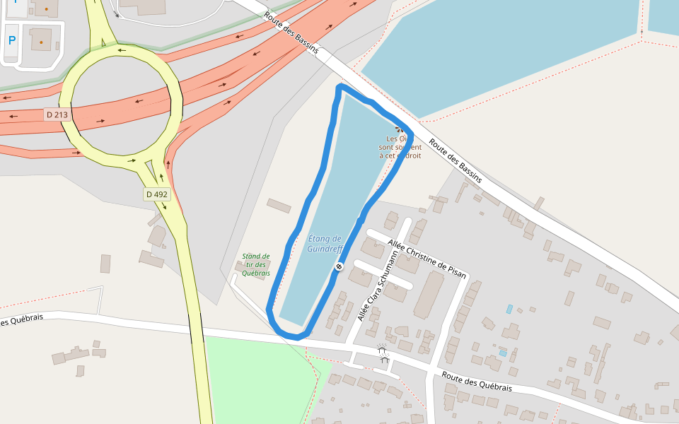 Étang de Guindreff walking route map in Saint-Nazaire
