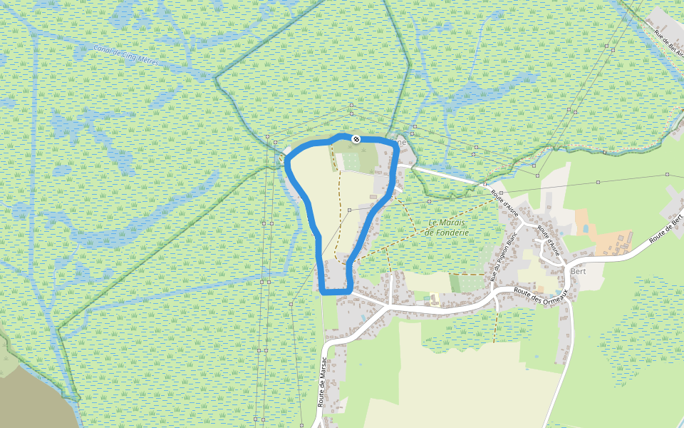 Marais indivis de Grande Brière Mottière walking route map in Trignac