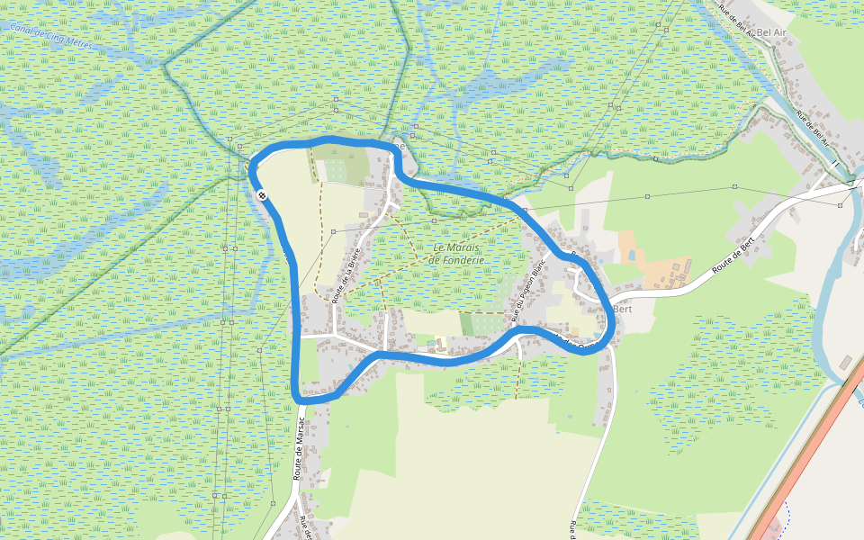Marais indivis de Grande Brière Mottière walking route map in Trignac