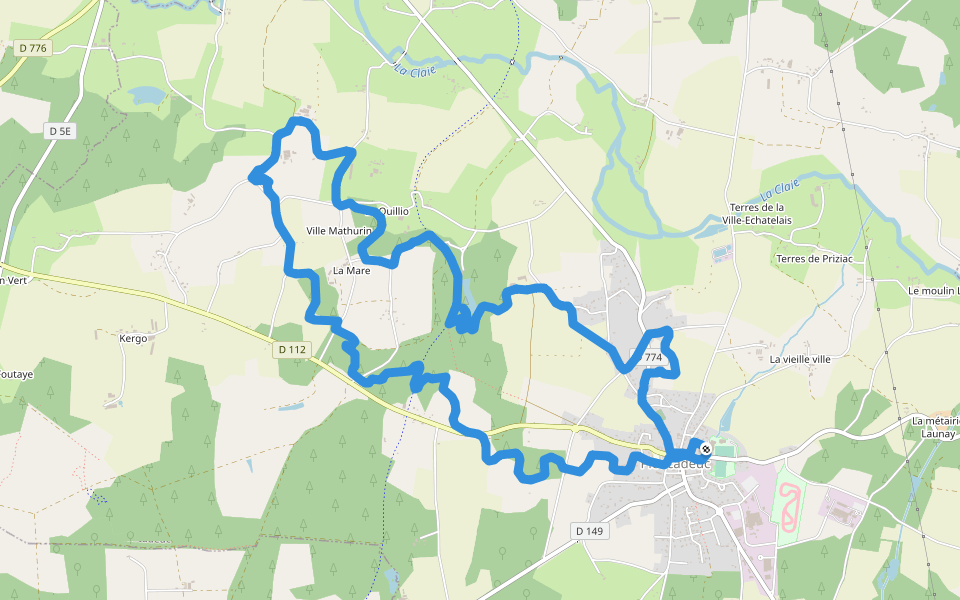 La Mare walking route map in Pleucadeuc