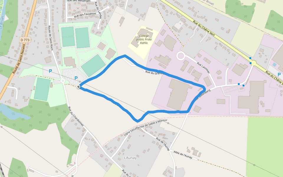 Collège public Frida Kahlo walking route map in Pontchâteau