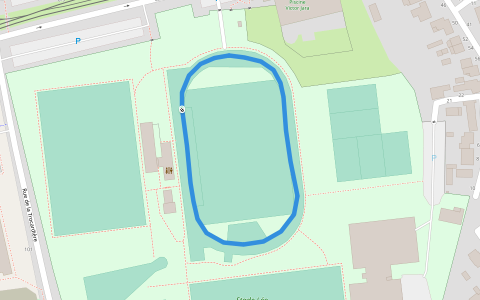 Stade Léo Lagrange walking route map in Rezé