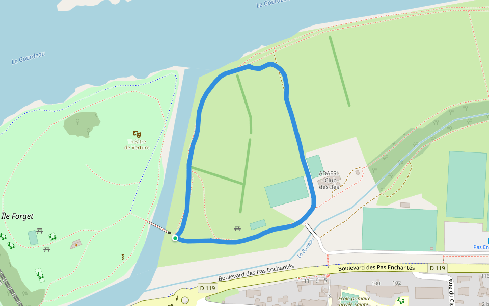 La Loire walking route map in Saint-Sébastien-sur-Loire