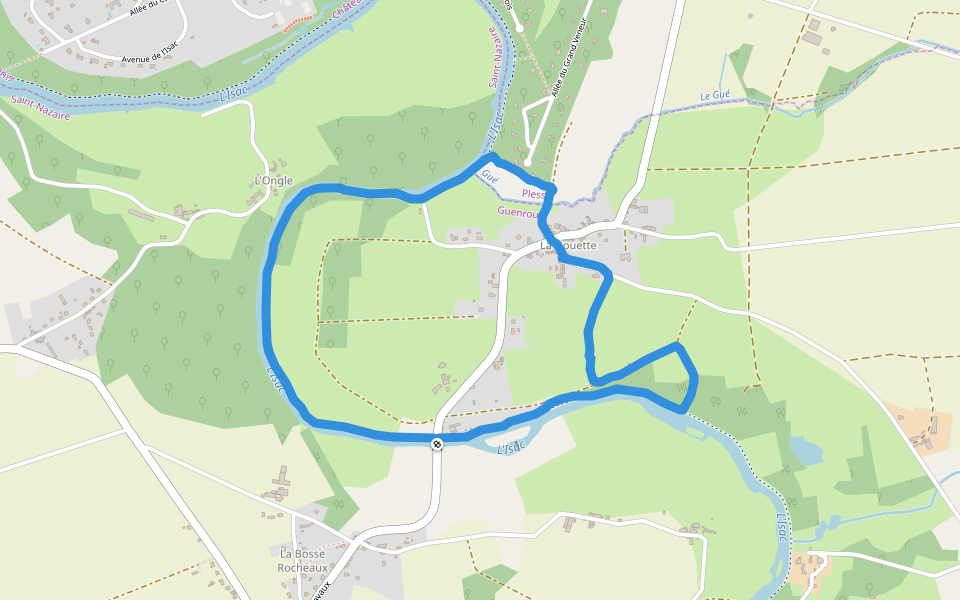 Parc de Carheil walking route map in Guenrouet