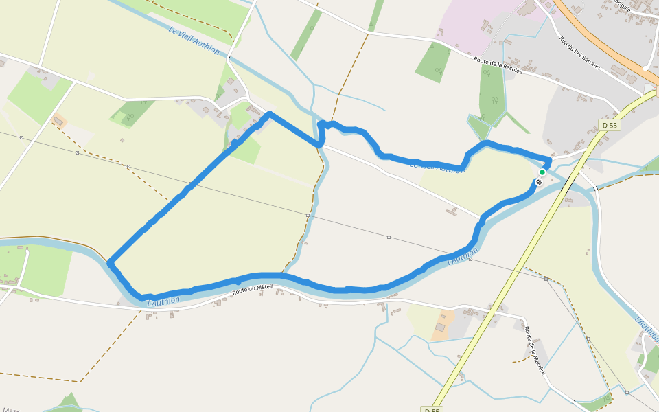 Viel Authion walking route map in Mazé-Milon