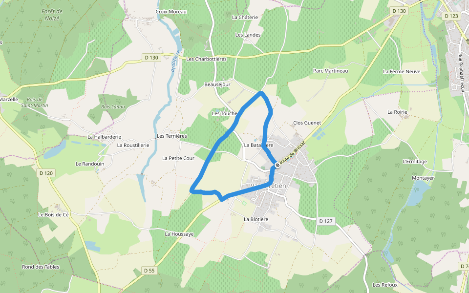 Cercle Saint-Vincent walking route map in Brissac-Loire-Aubance