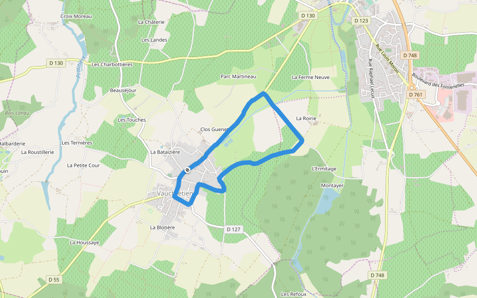 Forêt de Brissac walking route map in Brissac-Loire-Aubance