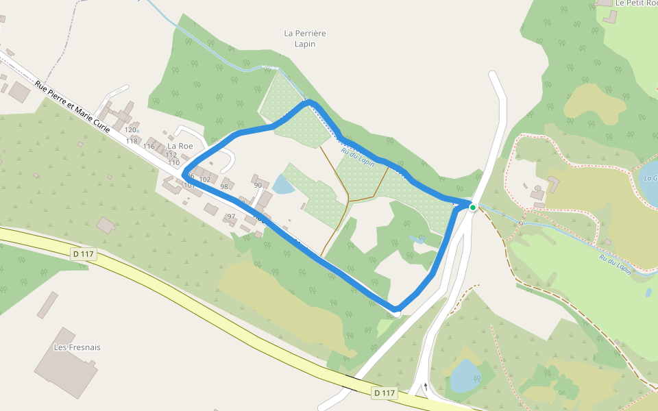 Ru du Lapin walking route map in Trélazé