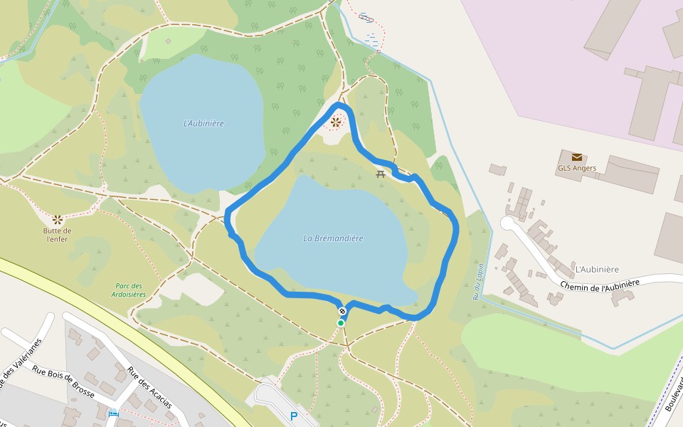 La Brémandière walking route map in Trélazé