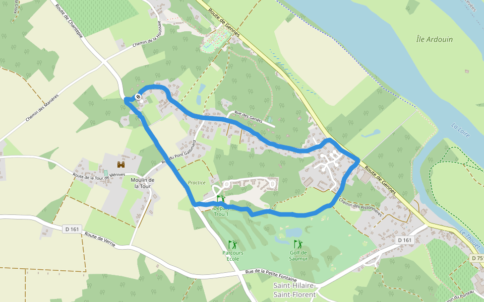 Société le Bon Vigneron walking route map in Saumur