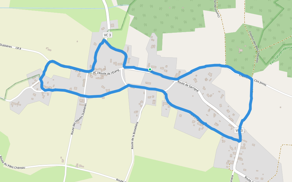 Bois de Briançon walking route map in Loire-Authion