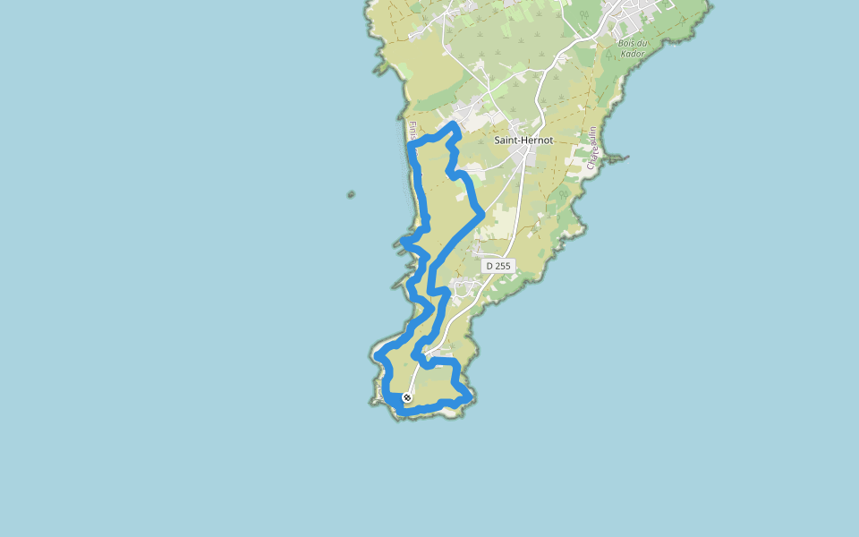 Plage de la Palue walking route map in Crozon