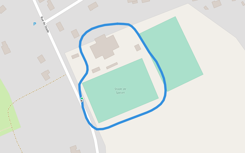 Stade de Spézet walking route map in Spézet