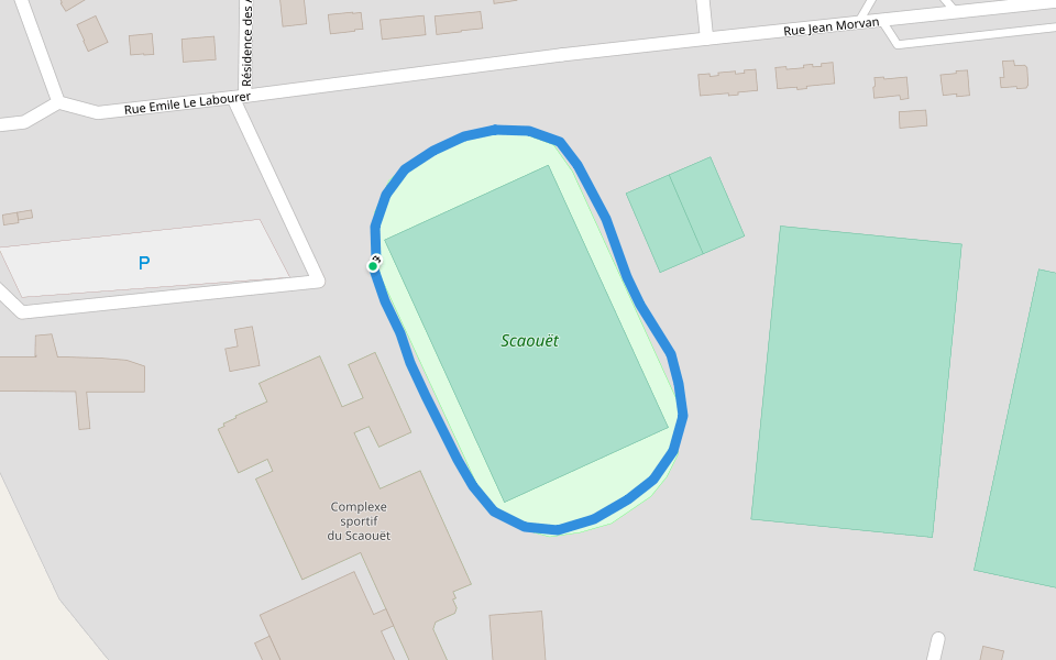 Scaouët walking route map in Baud