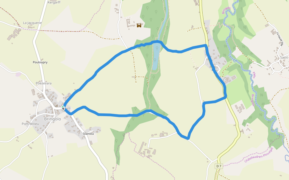 Bringolo walking route map in Bringolo