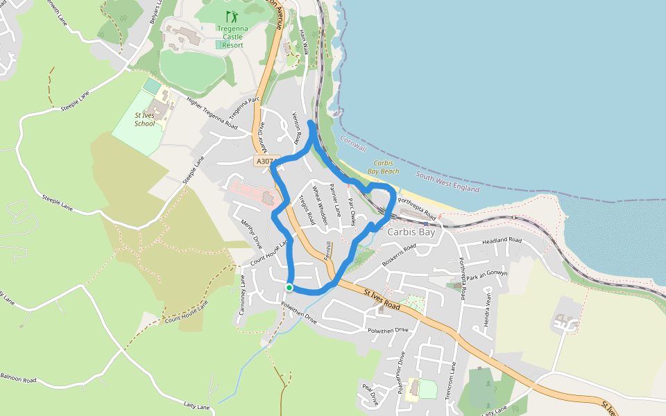 Fernhill walking route map in Carbis Bay