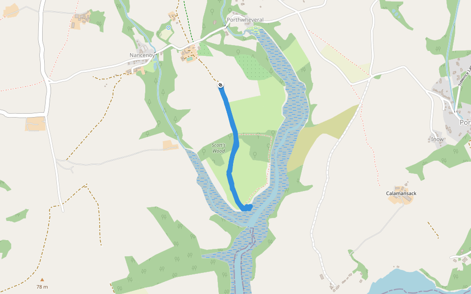 Scott's Wood walking route map in Constantine