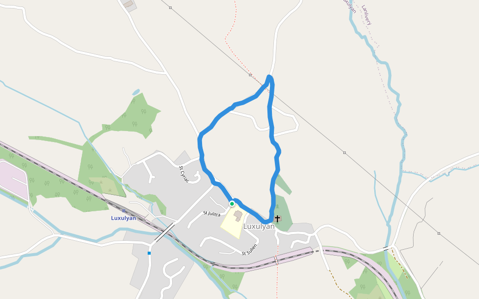 Luxulyan School walking route map in Luxulyan