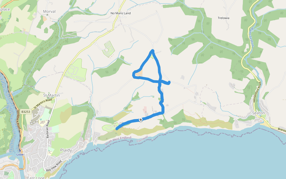 Polborder House Car. & Cp. Park walking route map in Saint Martin