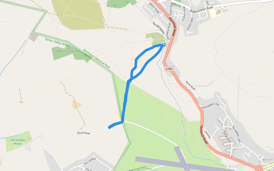 RAF Harrowbeer walking route map in Horrabridge