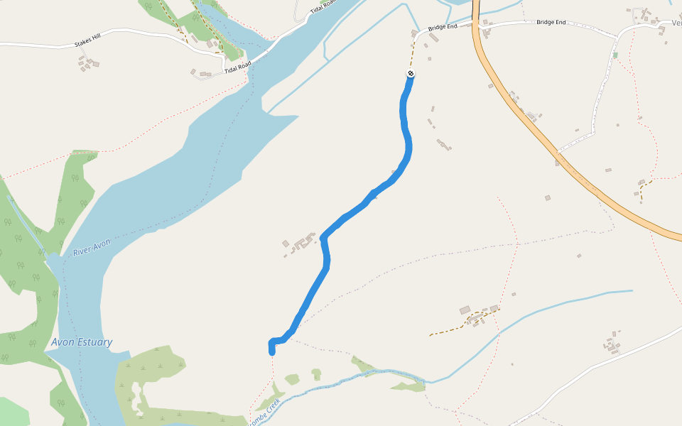 Avon Estuary Walk walking route map in Aveton Gifford