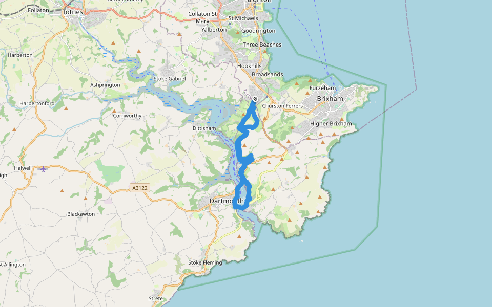 Brim Hill - Combe Lane walking route map in Galmpton