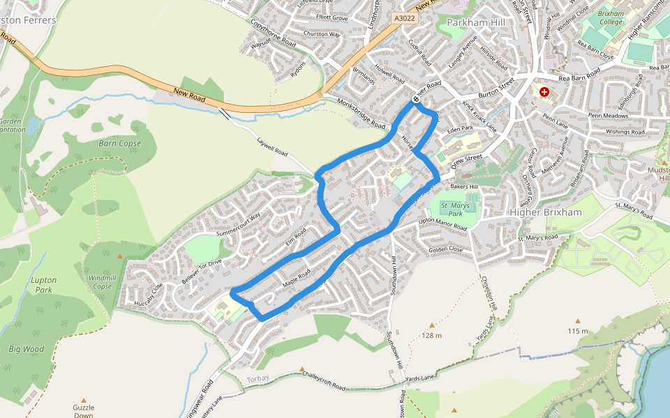 Indigo Go Wild walking route map in Brixham