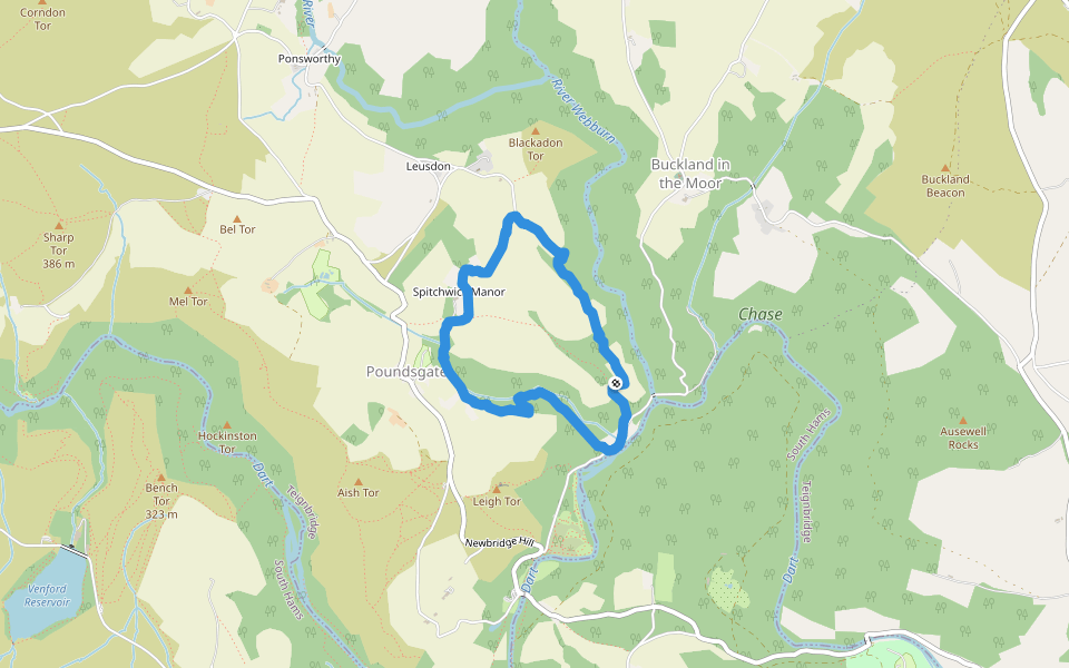 Chase walking route map in Poundsgate