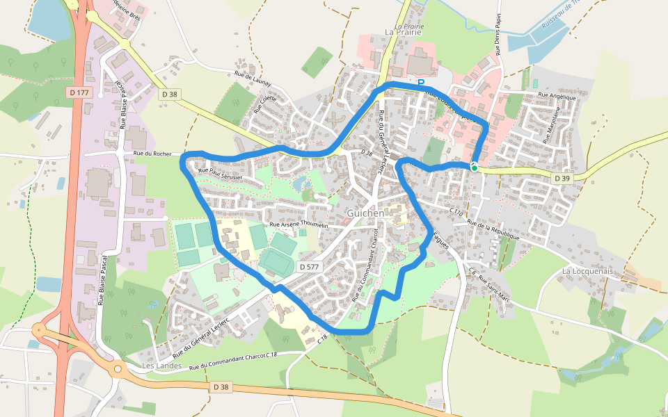 Guichen walking route map in Guichen