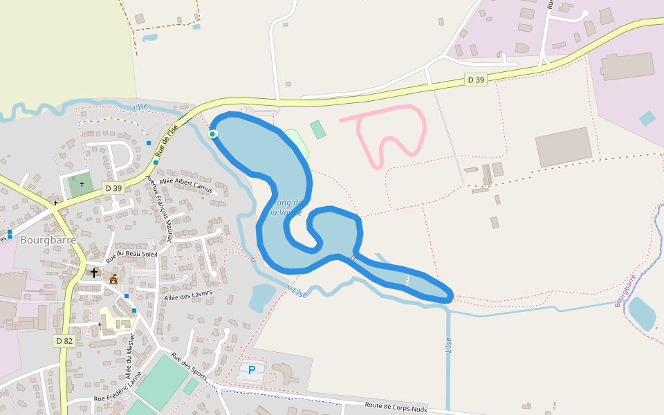 Étang de la Vayrie walking route map in Bourgbarré