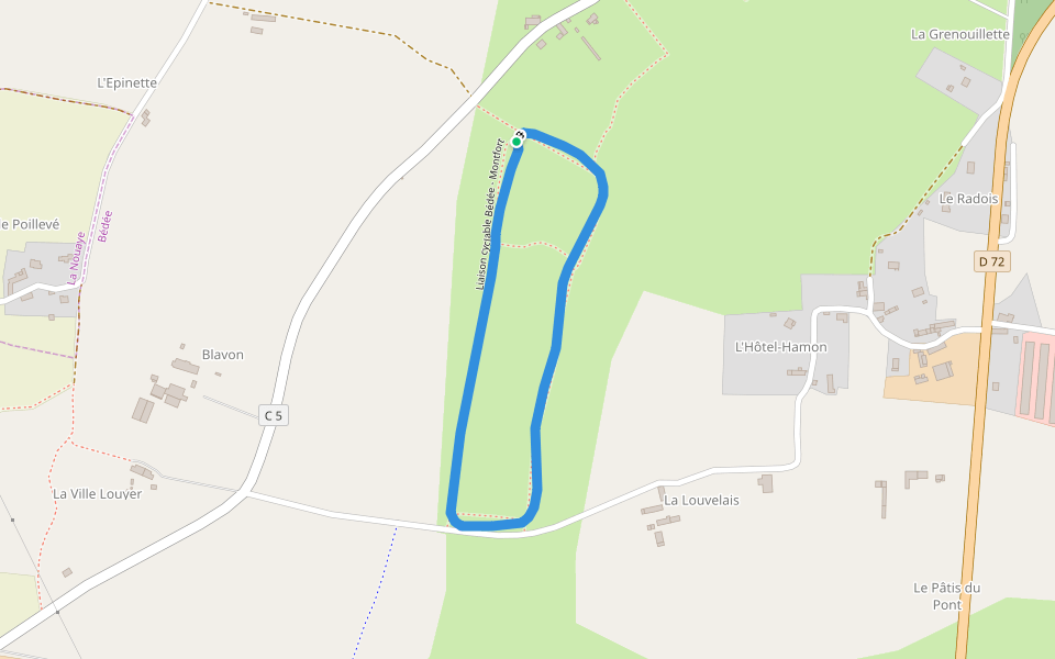 Liaison cyclable Bédée - Montfort walking route map in Bédée