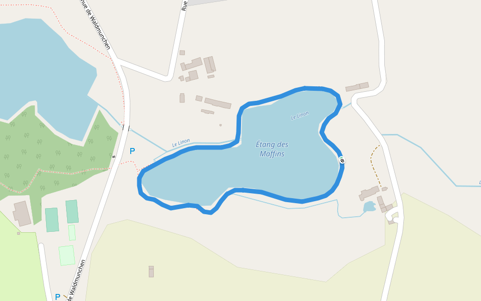 Étang des Maffins walking route map in Combourg