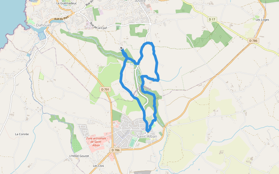 Chemin de la Flora walking route map in Pléneuf-Val-André