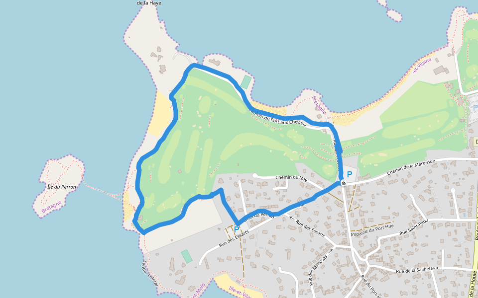 Plage du Tertre Pelé walking route map in Saint-Briac-sur-Mer