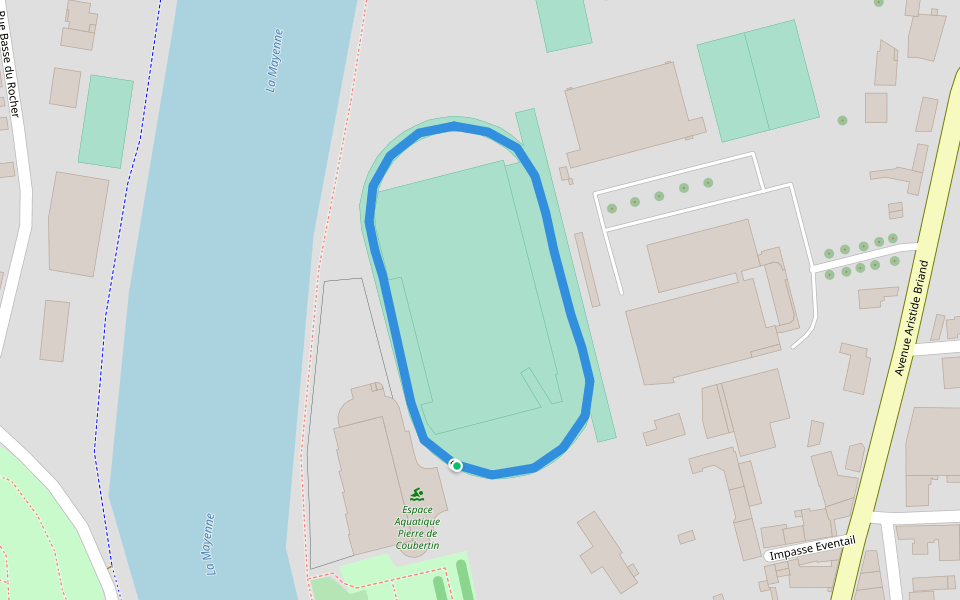 La Mayenne walking route map in Château-Gontier-sur-Mayenne