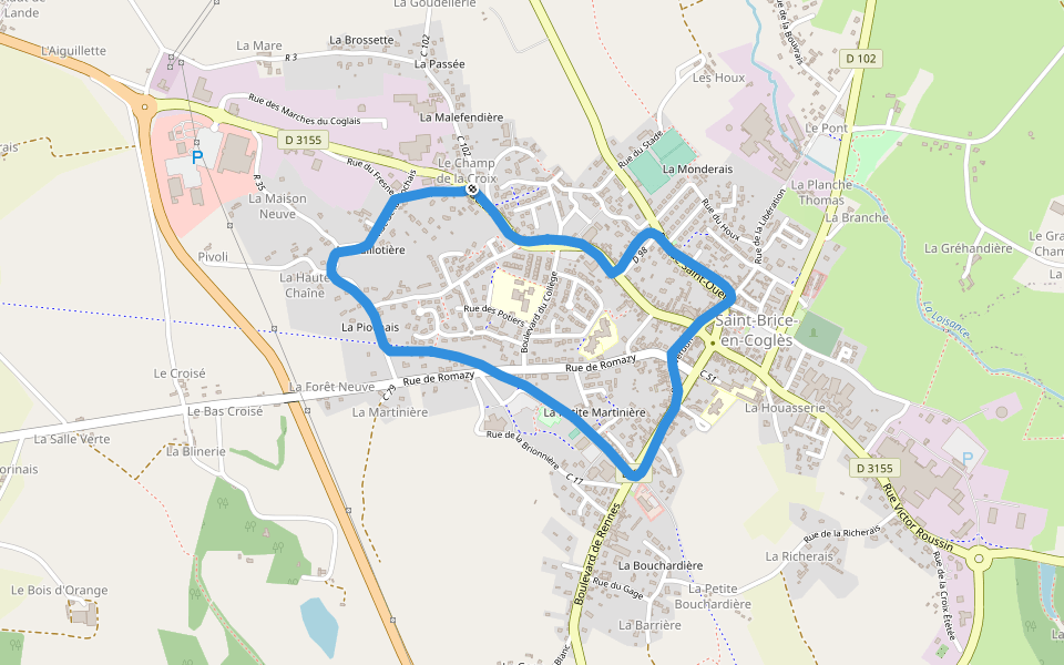 Cogle'O walking route map in Maen Roch